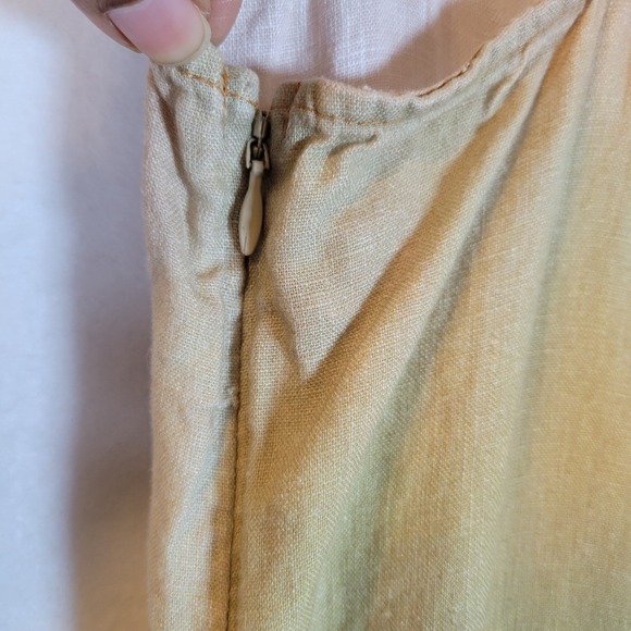 STAUD Womens Laura Linen Maxi Dress Spaghetti Strap Beaded Size Medium Orange - Picture 5 of 10